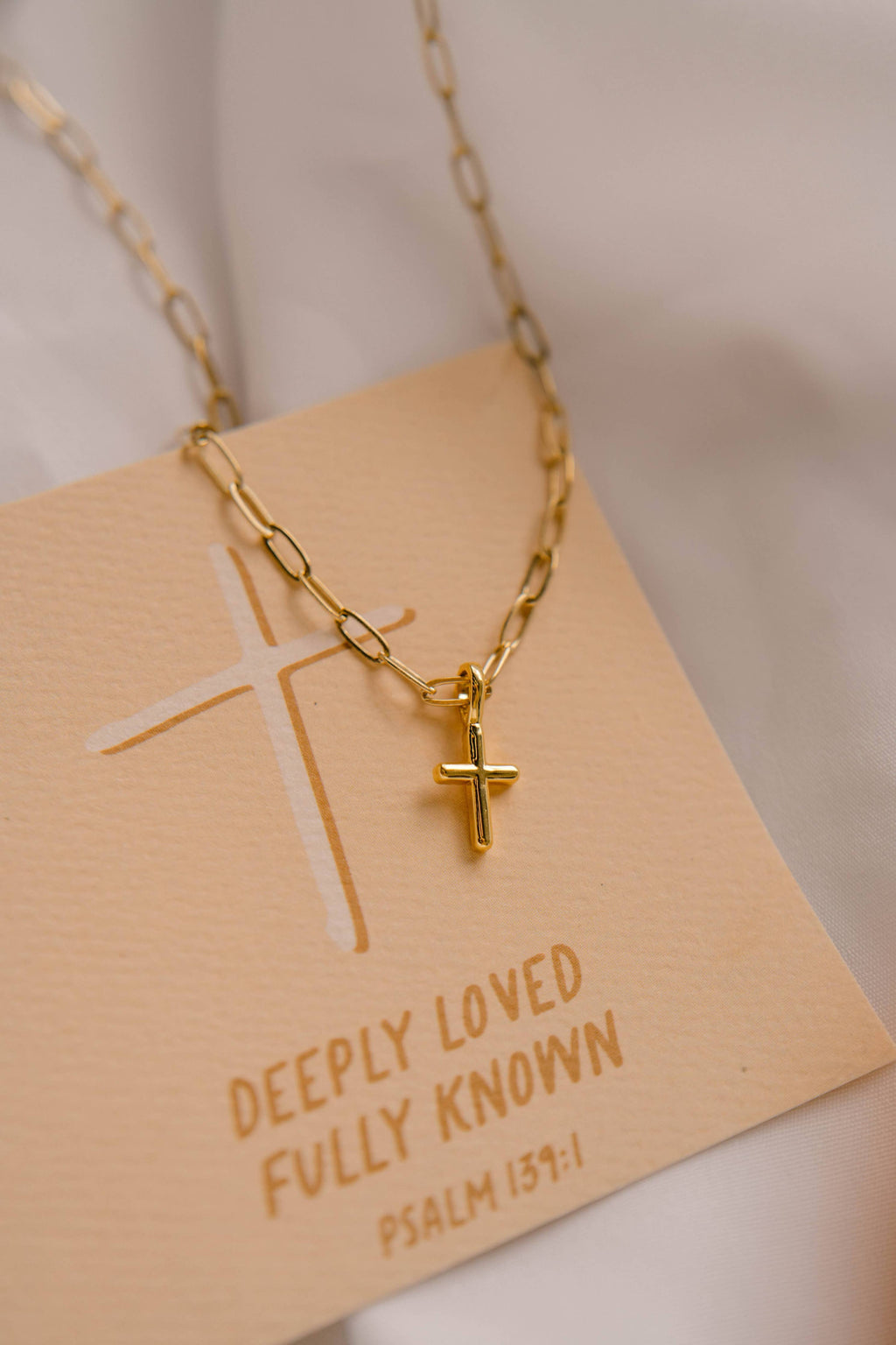 Chick Beloved Cross Paperclip Necklace